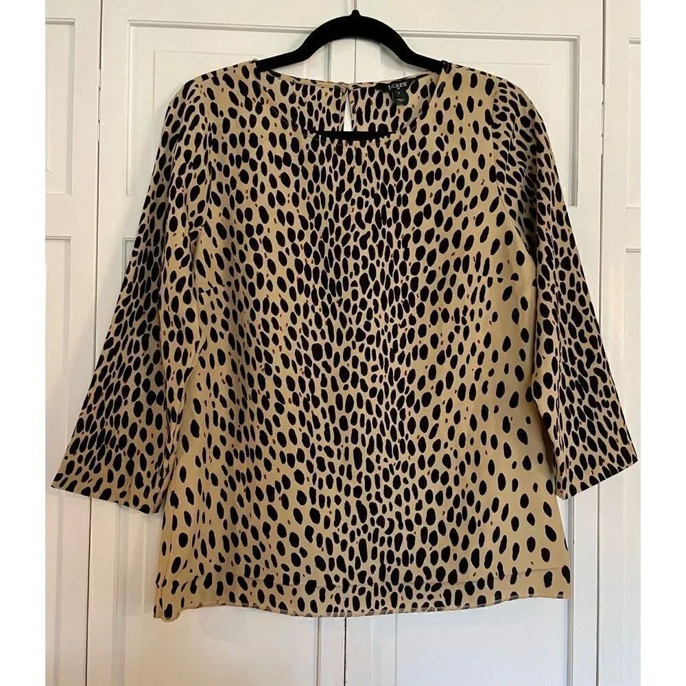 J.crew animal print blouse size small